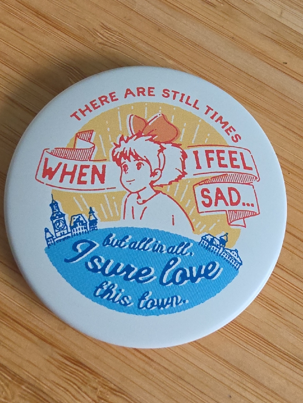 Studio Ghibli Kiki's Delivery Service Round Pin There Are Still Times